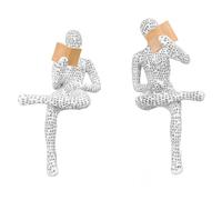 Tissting 2 Pcs Statuetta Donna Che Legge, Statue Decorative Donne Pensatore Decorativa Estetica Scultura Moderna Astratta Libreria Decor per Soggiorno Ufficio