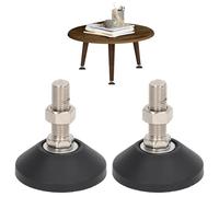 Tissting 2 Pezzi Piedini Regolabili per Mobili con Base Rotonda, M16 x 50 x Ø 80 mm Nylon Supporto Girevole per Livellamento Girevole 150kg Piedini Livellanti Tavolo per Ufficio, Casa Mobili