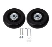 Tissting 2 Pezzi Ruote per Valigie 60 x 24mm Universali Gomma Ruote per Trolley Doppio Cuscinetto Rotelle di Ricambio Bagagli per Trolley Carrello Borsa da Viaggio