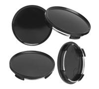 Tissting 4 Pezzi Tappi Coprimozzo, OD 63mm ID 58mm Coprimozzo Ruota Centrale ABS Plastica Nero Universale Auto Coprimozzo Copri Auto Accessori