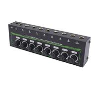 Tissting Amplificatore per cuffie a 8 canali con luce RGB, amplificatore stereo a 8 uscite con controllo del volume indipendente per il palco dello studio