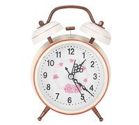 Tissting ANCHE DELLA RETRO con doppia campana di luce notturna, sveglia retrò vecchia modellata con interruttore Noctilucent a due campane per la camera da letto di casa Black (4 pollici bianchi)