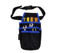 Tissting Borsa Porta Attrezzi Marsupio 600D Oxford Bordo Blu Cintura Porta Attrezzi da Lavoro con Cintura Regolabile in Nylon, Elettricista Tasca Portautensili per Tecnici, Carpentieri, Costruttori