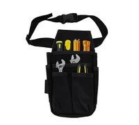 Tissting Borsa Porta Attrezzi Marsupio 600D Oxford Bordo Nero Cintura Porta Attrezzi da Lavoro con Cintura Regolabile in Nylon, Elettricista Tasca Portautensili per Tecnici, Carpentieri, Costruttori