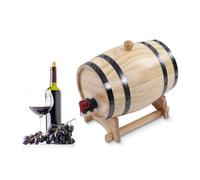Tissting Botte per Vino, 1L Legno Botti di Birra con Rubinetto e Supporto, Dispenser Pino Barile di Vino Autoprodotto Botti di Invecchiamento Botte per Whisky Vino