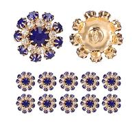 Tissting Bottone Strass, 10pcs 0.8in/2cm Bottoni con Strass Royal Fiore Bottoni di Strass per la Creazione di Gioielli Artigianato DIY Accessori per l'Abbigliamento Accessori con Fibbia per Scarpe