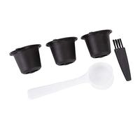 Tissting Capsule Caffè Riutilizzabili, 3 Pezzi Filtri Ricaricabili per Macchina Domestica (Nera)