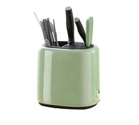 Tissting Ceppo Portacoltelli Metallo ABS 18 x 22 x 21cm Staccabile Ceppo Coltelli da Cucina Universale, Ceppo Coltelli Vuoto, Ceppos Porta Coltelli da Cucina per Cucchiaio Forchetta Spatola (Verde)