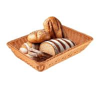 Tissting Cestino Rettangolare Per Il Pane Intrecciato in Simil Rattan Cesto Portaoggetti Per Alimenti Pane Frutta Cestino da Tavolo Cestini Per Servire Cibo Vassoi Per Soggiorno Familiare, Cucina(L)