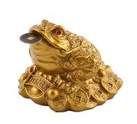 Tissting Cinese Feng Shui Lucky Money Rana, Buona Fortuna Ricchezza Moneta a Tre Zampe Rospo per Prosperità Casa Ufficio Decorazione e Riscaldamento della Casa(S-Imitazione di Rame)