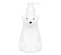 Tissting Dispenser Shampoo Plastica PP Forma Orso Bianco 300ml - Bottiglia Ricaricabile con Pompa per Sapone Liquido, Lozione, Bagno, Cucina, Ideale per Baby Shower e Uso Quotidiano
