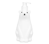 Tissting Dispenser Shampoo Sapone Plastica PP Pompa Ricaricabile 450ml - Forma Orso Bianco Grande Medio Piccolo per Bagno Cucina Lozione Doccia Facile Utilizzo