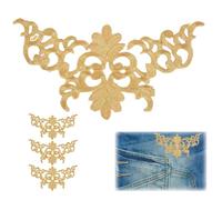 Tissting Distintivo da Ricamo, Appliques 3D Decorativi in Panno Ricamato Oro per Cappelli, Scarpe, Borse, 4 Pezzi, Decorazione Casa e Abbigliamento