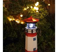 Tissting Faro Rotante a Energia Solare, con Luci a LED a Energia Solare per gli Amanti del Mare Decorazione da Giardino per Yard Lawn