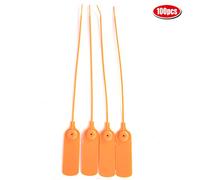 Tissting Fascette Autoaggancianti in Plastica Monouso, Etichette di Sicurezza 30cm per Valigie Scarpe Borse, 100Pz Fascette Autobloccanti con Nucleo Acciaio per Logistica e Traspor (Arancia)