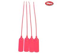 Tissting Fascette Autoaggancianti in Plastica Monouso, Etichette di Sicurezza 30cm per Valigie Scarpe Borse, 100Pz Fascette Autobloccanti con Nucleo Acciaio per Logistica e Traspor (Rosso)