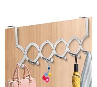 Tissting Gancio Sopra Porta Telescopico 10.5-57 cm Acciaio Inossidabile - Organizer per Asciugamani Cappelli e Cappotti Senza Forare Porte Bagno Camera Letto