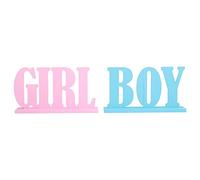 Tissting Gender Reveal Decorazioni da Tavola Ragazzo O Ragazza Letter Table Block Signs Centrotavola in Legno Blu E Rosa Decor per Baby Shower Gender Reveal Party Supplies (7.9 X 4.3in)