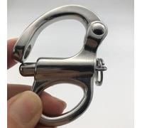 Tissting Grillo a Scatto, Gancio Rapido in Acciaio Inox con Anello di Sicurezza per Barche Marine 12x52mm, Fissaggio per Vela e Telo Nautico