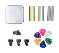 Tissting Guitar Slide Set - 3 Scivoli per Chitarra in Acciaio Inox, Acrilico e Ottone con 6 Plettri e 4 Plettri per Dita, Ideale per Chitarra, Basso, Banjo e Ukulele
