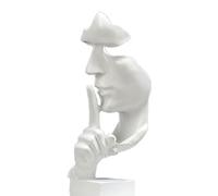 Tissting Il Silenzio è Dorato Scultura Astratta, Statue Decorative, Figure Decorative, Statuette Decorative Casa Vita Reale Arte Interessante Statua Regalo Vivid Decorativo(Bianco)