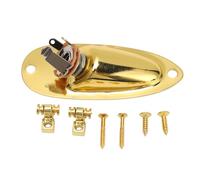 Tissting Jack Per Chitarra Elettrica Stile Barca, 6.35mm/1/4in, con 2 Fermacorde - Connettore di Ingresso Uscita Metallico per Strumenti Strat e Tele, Facile Installazione (GT49 Oro)
