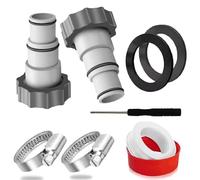 Tissting Kit attatore per Tubi Flessibili per Pool, 2 Pezzi PVC Connettore filettato Set di Pompe ARU, raccordi di Sostituzione per Tubi 1,25 Pollici e 1,5 Pollici con sistemi di Sale