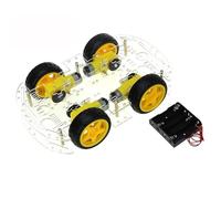 Tissting Kit Auto Robot Intelligente Doppio 4WD con Struttura Acrilica, 4 Motori DC Decelerati, Ampio Telaio, Multifunzione per Espansioni e Progetti DIY, Include Disco velocità