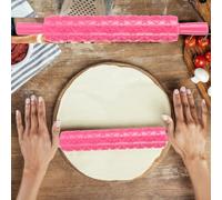 Tissting Mattarello per Pasta Goffrato, Rullo Decorativo con Motivi a Fiore per Biscotti Torte e Cupcake, Strumento da Cucina con Maniglia per Panificazione e Pasticceria, Plastica