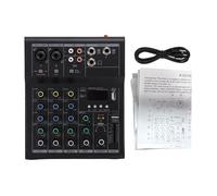Tissting Mixer Audio 4 Canali Mini con Alimentazione Fantasma 48V - Console di Mixing Portatile per Home Studio Karaoke Registrazione e Streaming Live, Include Cavo USB e Manuale (Black)