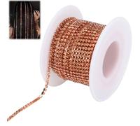 Tissting Nastro di Strass Cristallo, Nastro Lucido Rose Gold Diamonds per Decorazione Gioielli e Vestiti 10 Iarde, Decorazione per Creazioni Uniche e Luminose Abiti e Accessori con Stile