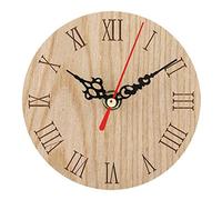 Tissting Orologio da Parete Legno Analogico Display Decor Giardino Sala Esterno, Orologio Appeso Interno Casa Ufficio Camera (Diametro 12)