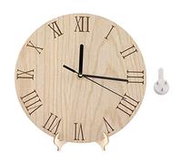 Tissting Orologio da Parete Legno Analogico Display Decor Giardino Sala Esterno, Orologio Appeso Interno Casa Ufficio Camera (Diametro 23)