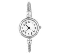 Tissting Orologio da polso da donna con cinturino al quarzo rotondo, orologio da polso dal design aperto con cinturino analogico in lega a 4 colori con numeri arabi romani (piatto bianco digitale)