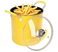 Tissting Pentola per Friggere, 3L Padella Piccola con Cestello, Acciaio Inossidabile Pentola per Tempura Friggitrice Stile Giapponese Mini Padella per Friggere Patatine Fritte, Pesce e Pollo