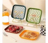 Tissting Piatti Snack, Piccoli Piatti in Plastica 15cm Design Pratico e Resistente per Dessert, Frutta, Salse per Feste, Riunioni, Ristoranti