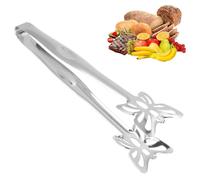 Tissting Pinze da Cucina, Pinze Versatili per Servire Acciaio Inossidabile, Pinze per Pane Dolci Forma di Farfalla Pinza da Chef per Decorare Cibi Cucinare Barbecue Cuocere Forno (Argento, 25,2x5 cm)