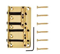 Tissting Ponte per Basso Elettrico 4 Corde, Metallico Resistente con Chiave Esagonale, Design Funzionale per Chitarra Basso Elettrica 4 Corde (Oro)