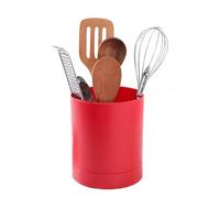 Tissting Porta Posate Lavello 5.7X6.5 Pollici/14.5X16.5 Cm Girevole 360° - Organizzatore Cestino Bacchette Stoviglie Contenitore Cucina Domestica Rosso Con Fondo Antiscivolo E Scomparti Design