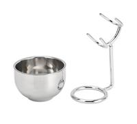 Tissting Porta Sapone Barba e Supporto in Metallo - Set Completo per Barbiere con Ciotola e Supporto Spazzola, Ideale per Bagno e Viaggio (5.5in)