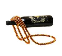 Tissting Portabottiglie, galleggianti per la collana perle porta bottiglia di vino in metallo, portaoggetti a sospensione della catena in metallo creativo, novità magica bottiglia di vino (Ambra)