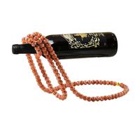 Tissting Portabottiglie, galleggianti per la collana perle porta bottiglia di vino in metallo, portaoggetti a sospensione della catena in metallo creativo, novità magica bottiglia di vino (Rosa)