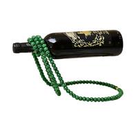 Tissting Portabottiglie, galleggianti per la collana perle porta bottiglia di vino in metallo, portaoggetti a sospensione della catena in metallo creativo, novità magica bottiglia di vino (Verde)