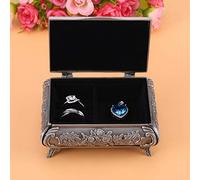 Tissting Portagioie vintage, Elegante portagioie donna con fiore rosa, Cofanetto per orologio collana spilla orecchini anello, Design retrò e pratico, zinco, per organizzare gioielli a casa