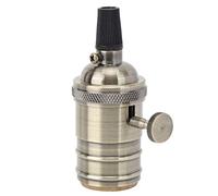 Tissting Portalampada E27 Vintage, Portalampada Retrò con Interruttore Integrato in Alluminio per Sospensione, Facile Montaggio, per Casa e Ufficio