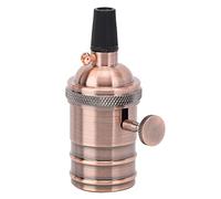 Tissting Portalampada Vintage E27, Elegante Portalampada con Interruttore Integrato, Lampada a Sospensione, Kit di Riparazione in Metallo Antico per Casa e Ufficio