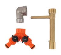 Tissting Quick Coupler Valve Key G3/4, Rubinetto Presa Rapida Ottone con Divisore Tubo 2 Vie per Irrigazione Giardino