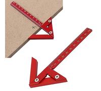 Tissting Scriba centrale per lavorazione del legno, Strumento di misurazione preciso in lega di alluminio con angoli 45° e 90°, Righello per falegnameria per progetti di bricolage e professionali
