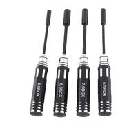 Tissting Set di chiavi a bussola esagonale 4.0MM, 5.5MM, 7.0MM, 8.0MM per modellini auto RC, Lega di alluminio CNC, Manico ergonomico, Riparazione aeromodelli e veicoli radiocomand