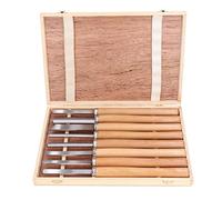 Tissting Set di scalpelli in legno a 8 pezzi, set di strumenti di tornitura del tornio 65 manico di faggio in acciaio manganese kit di scalpellino in legno separabile e resistente